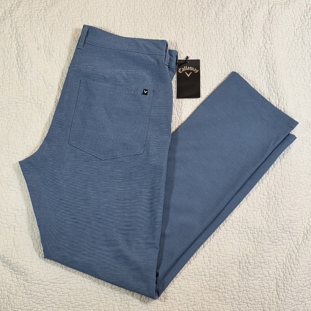 NWT Callaway Everplay 5-Pocket Slate Blue Lightweight Stetch Golf Trouser Pants
